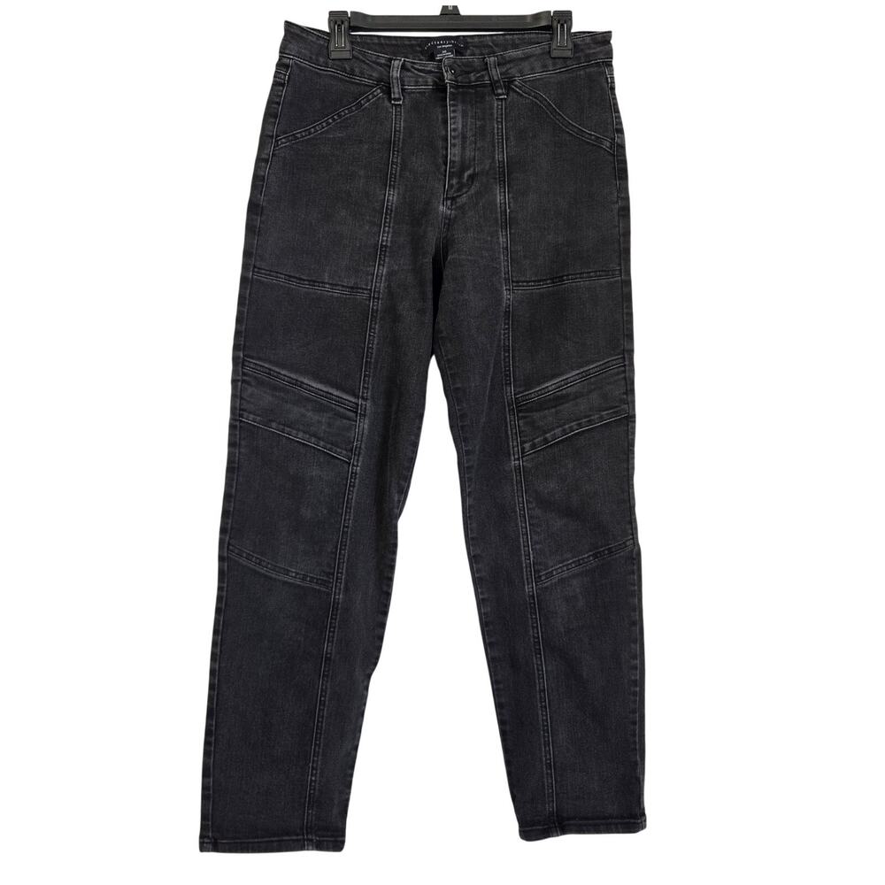 Grunge Utility Cyber Punk Black Cargo Denim Minimalist Streetwear Jeans 30x28